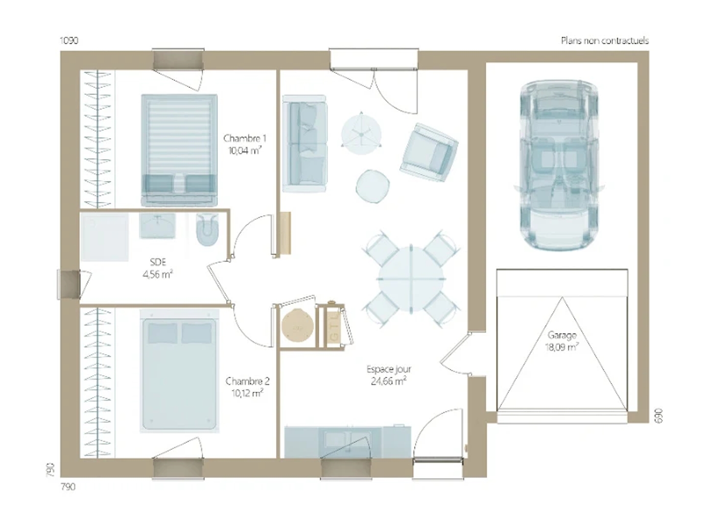 Maison neuve 3 pièces 50 m²