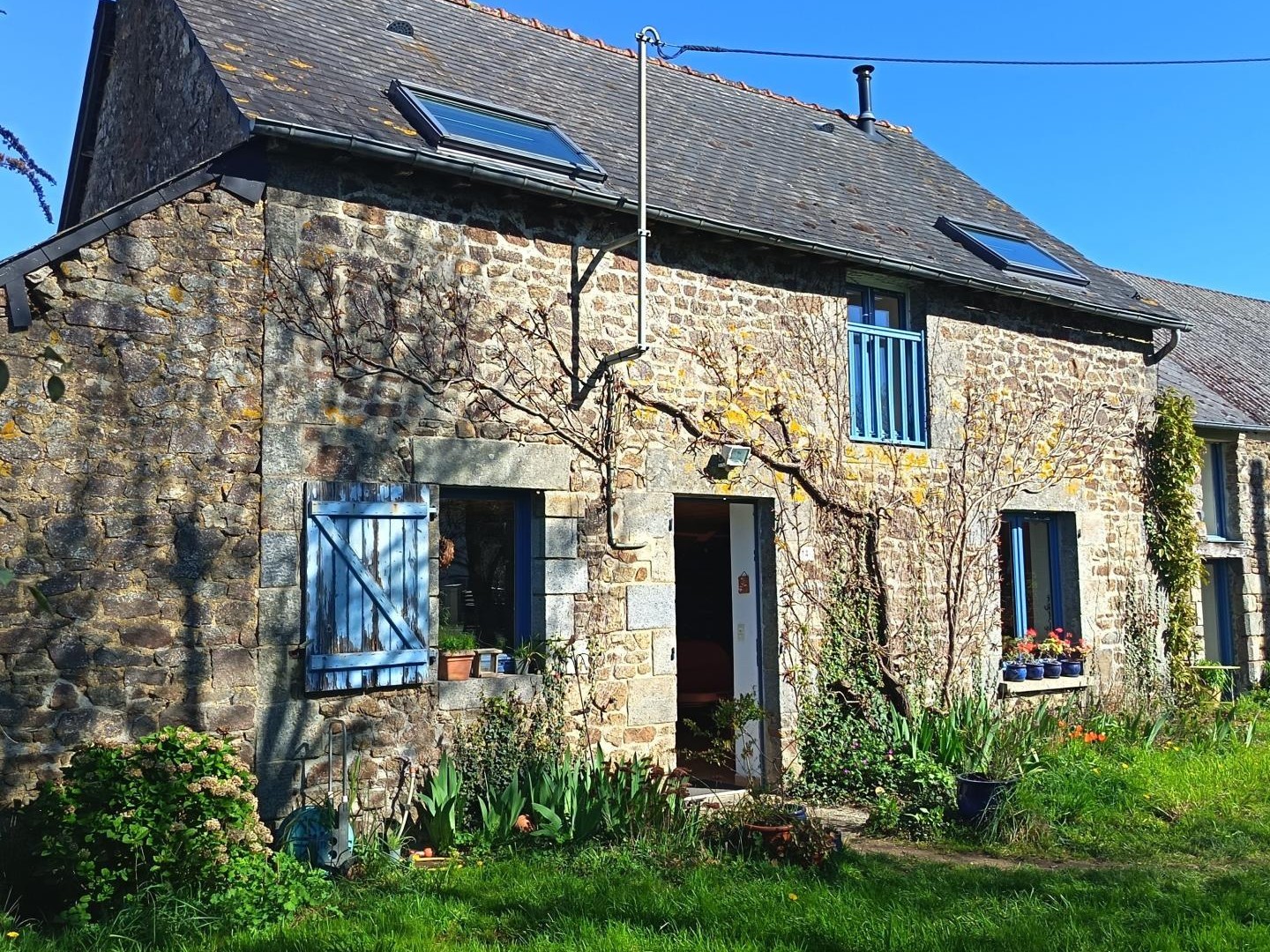 Maison en pierre du 19 ème siècles, depndances en pierres et terre- terrain arboré 1000 m 2.
