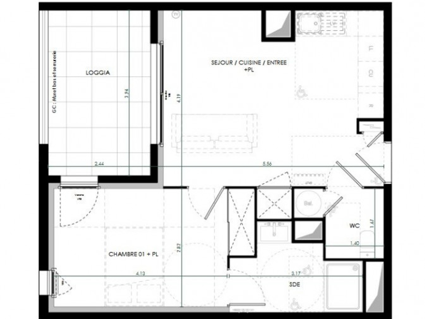 Appartement à vendre - 2 pièces - 42m2 - Saint-Clément-De-... (34980)
