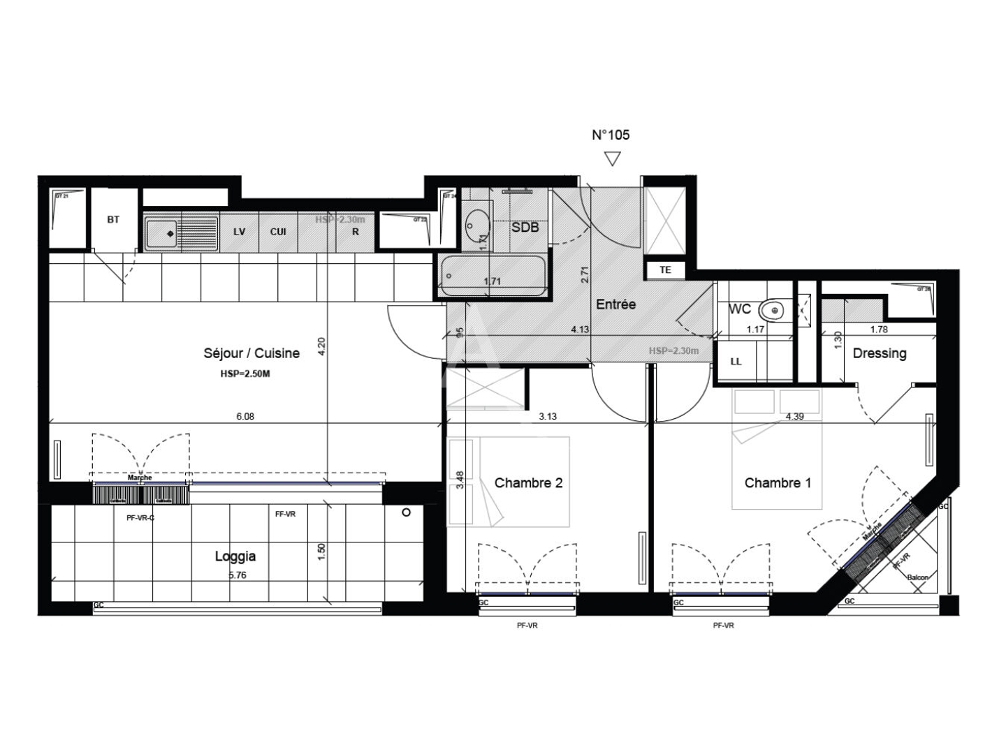 Appartement à vendre - 3 pièces - 61m2 - Saint-Germain-En-... (78100)