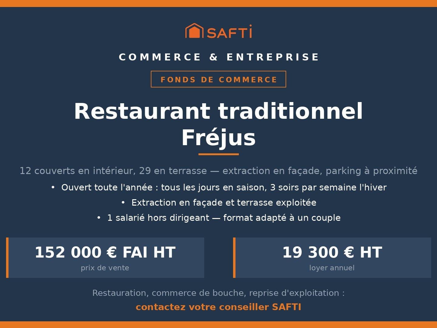Restaurant à Fréjus, terrasse de 29 couverts