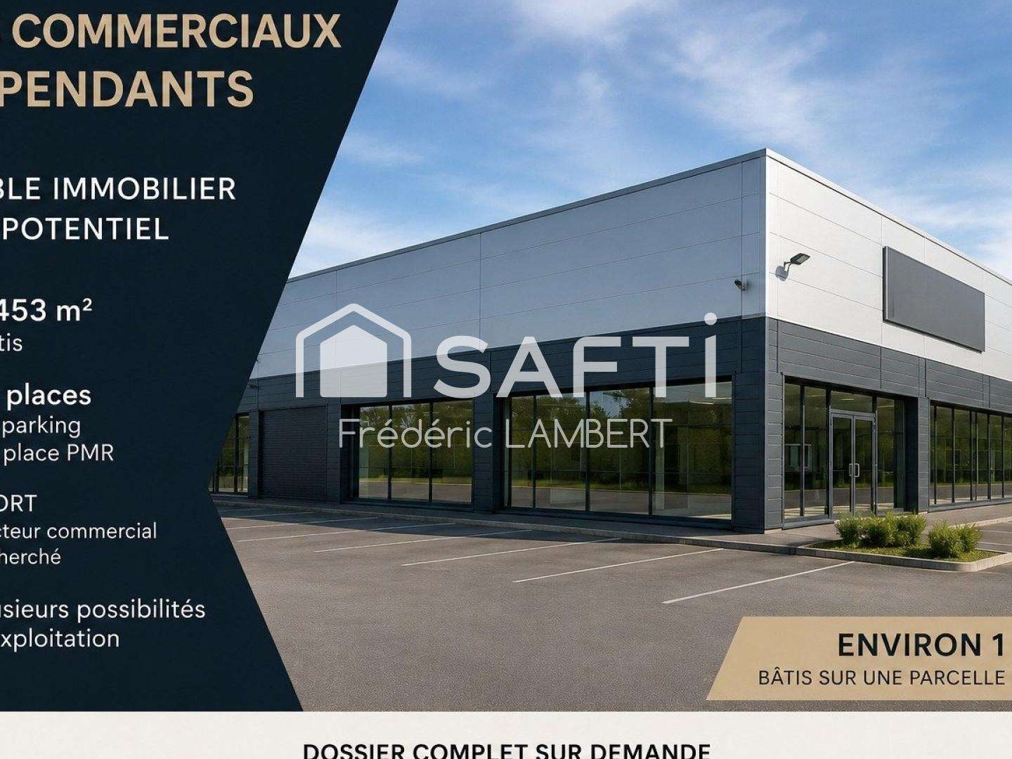 Cède ens commercial 1 453m² fort potentiel à Niort