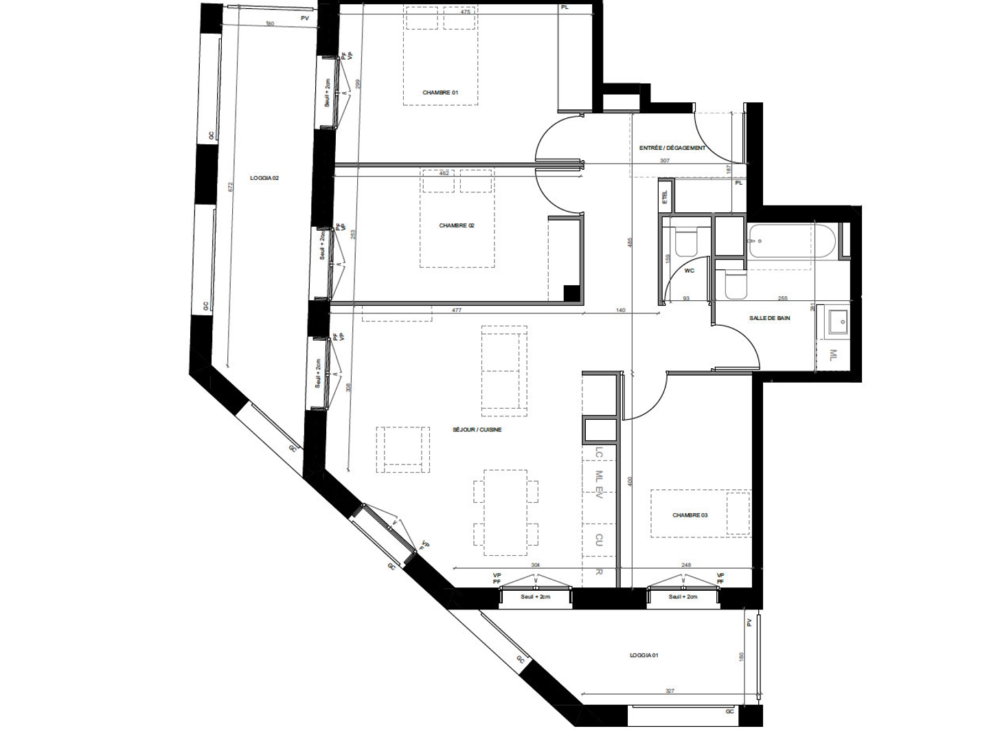 Appartement Toulouse 4 pièce(s) 79.50 m2