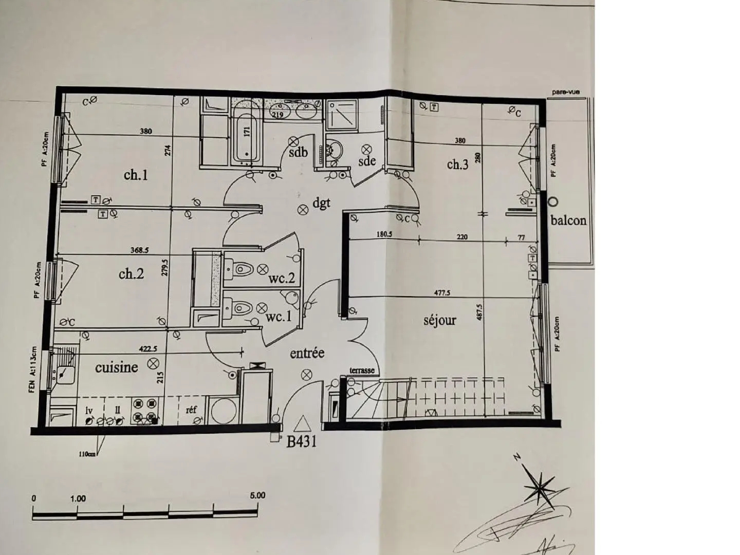 Appartement 3 pièces 82 m²
