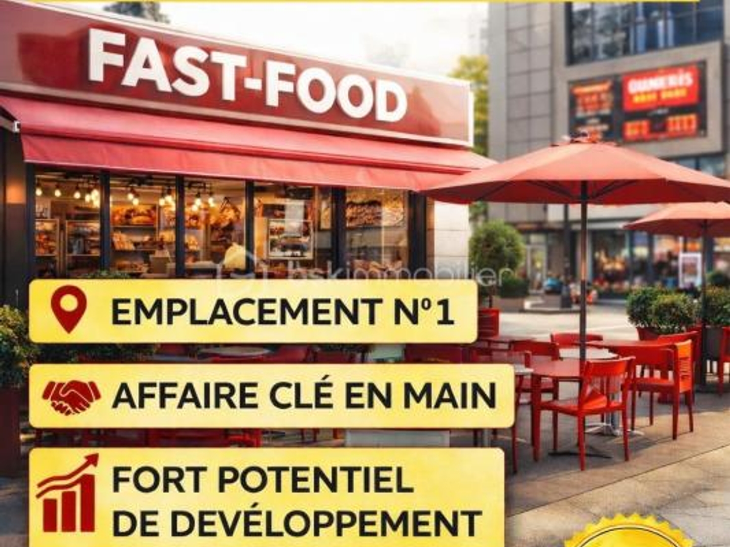 Fast-food clé en main Emplacement n°1 alimentaire CA régulier et fort potentiel de développement (38)