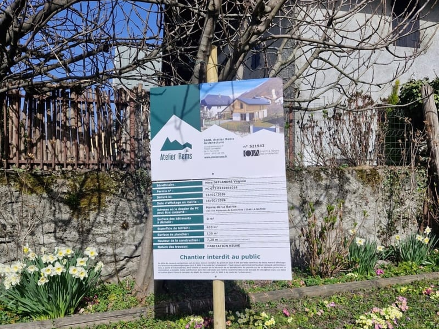Terrain à vendre - 633m2 - La Bâthie (73540)