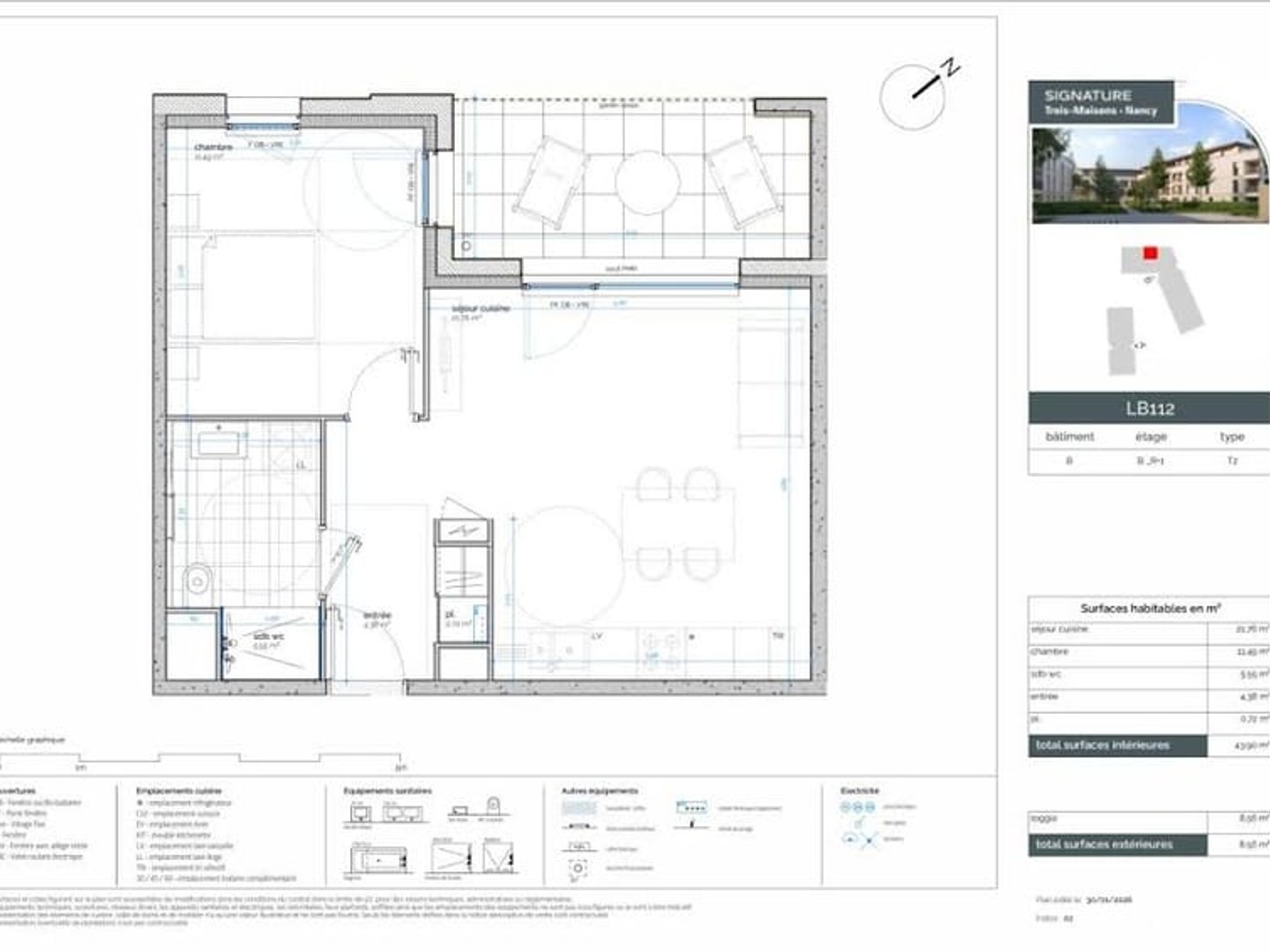 Appartement 2 pièces 44 m²