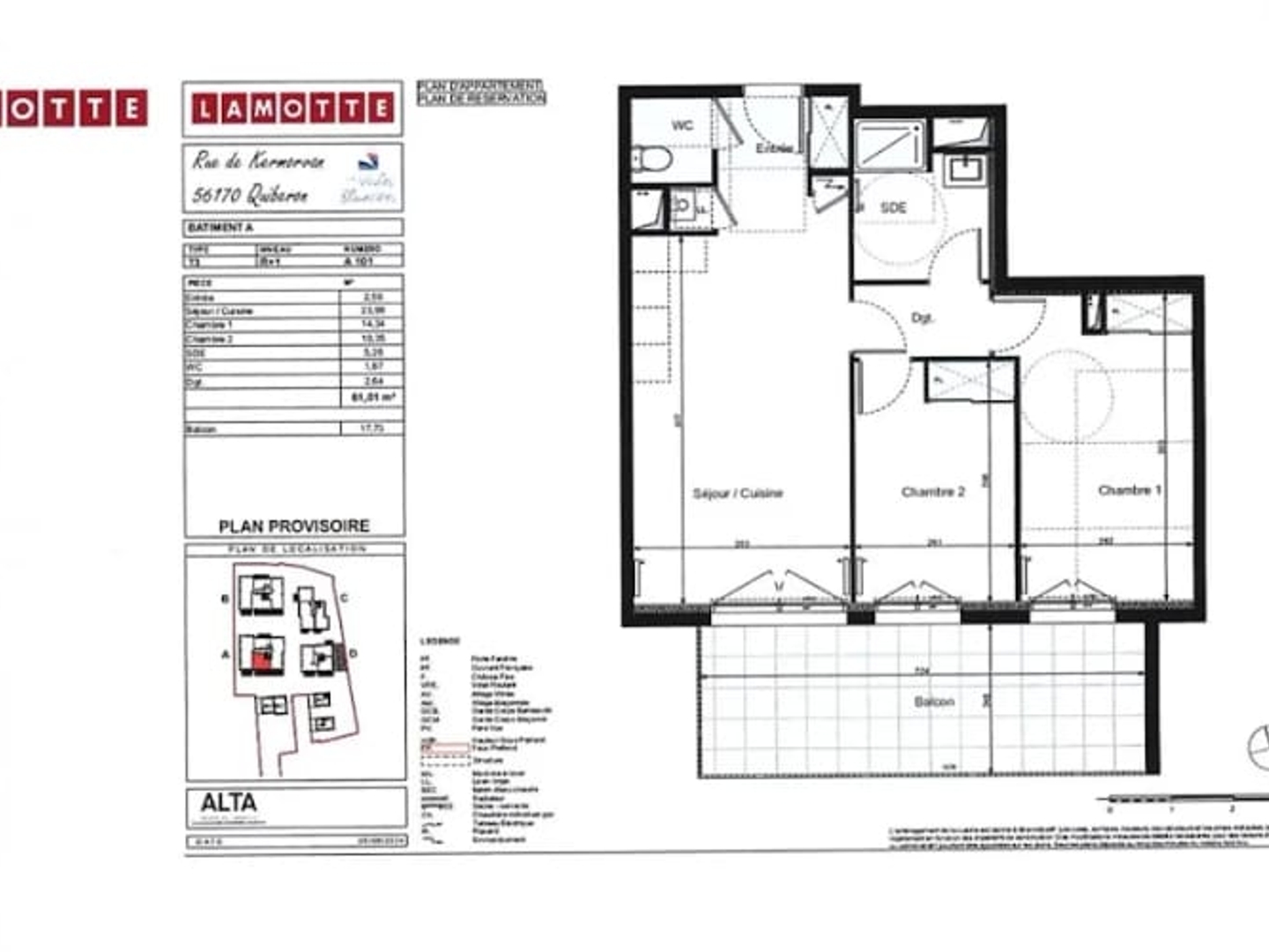 Appartement à vendre - 3 pièces - 61m2 - Quiberon (56170)