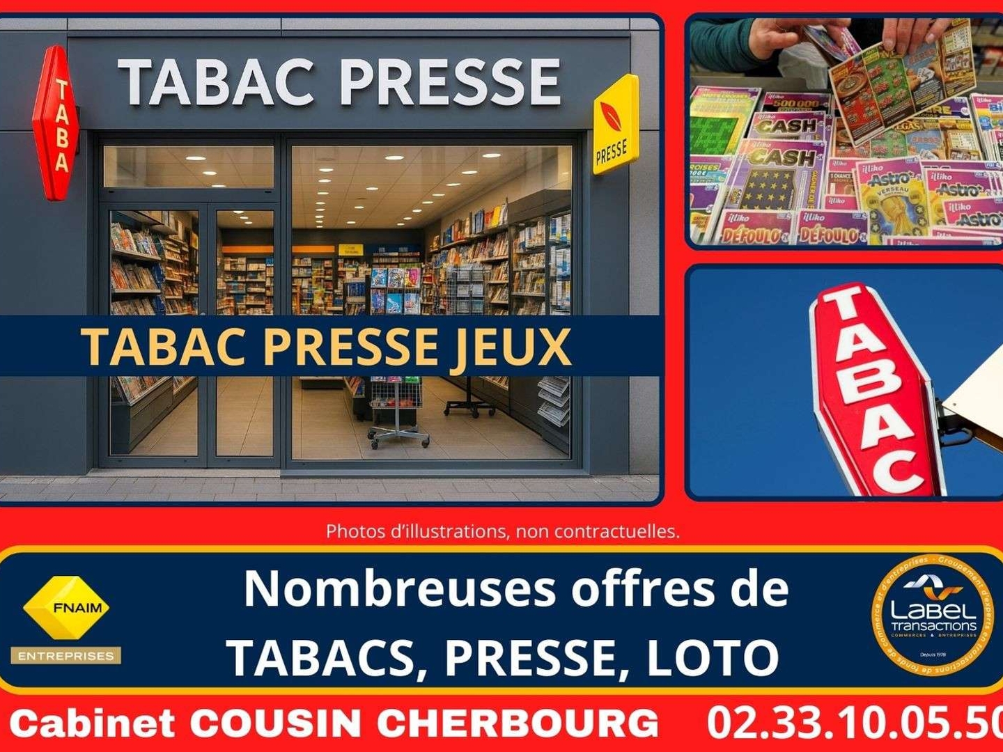 Vente tabac presse jeux loto à Cherbourg