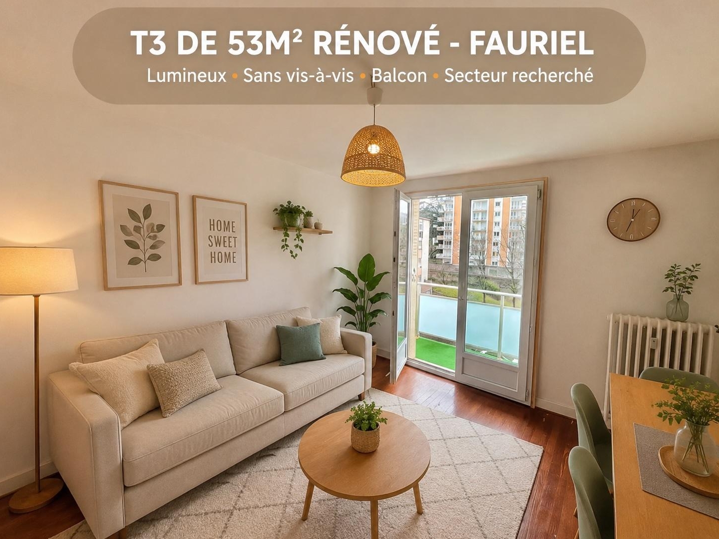 Appartement 3 pièces 53 m²