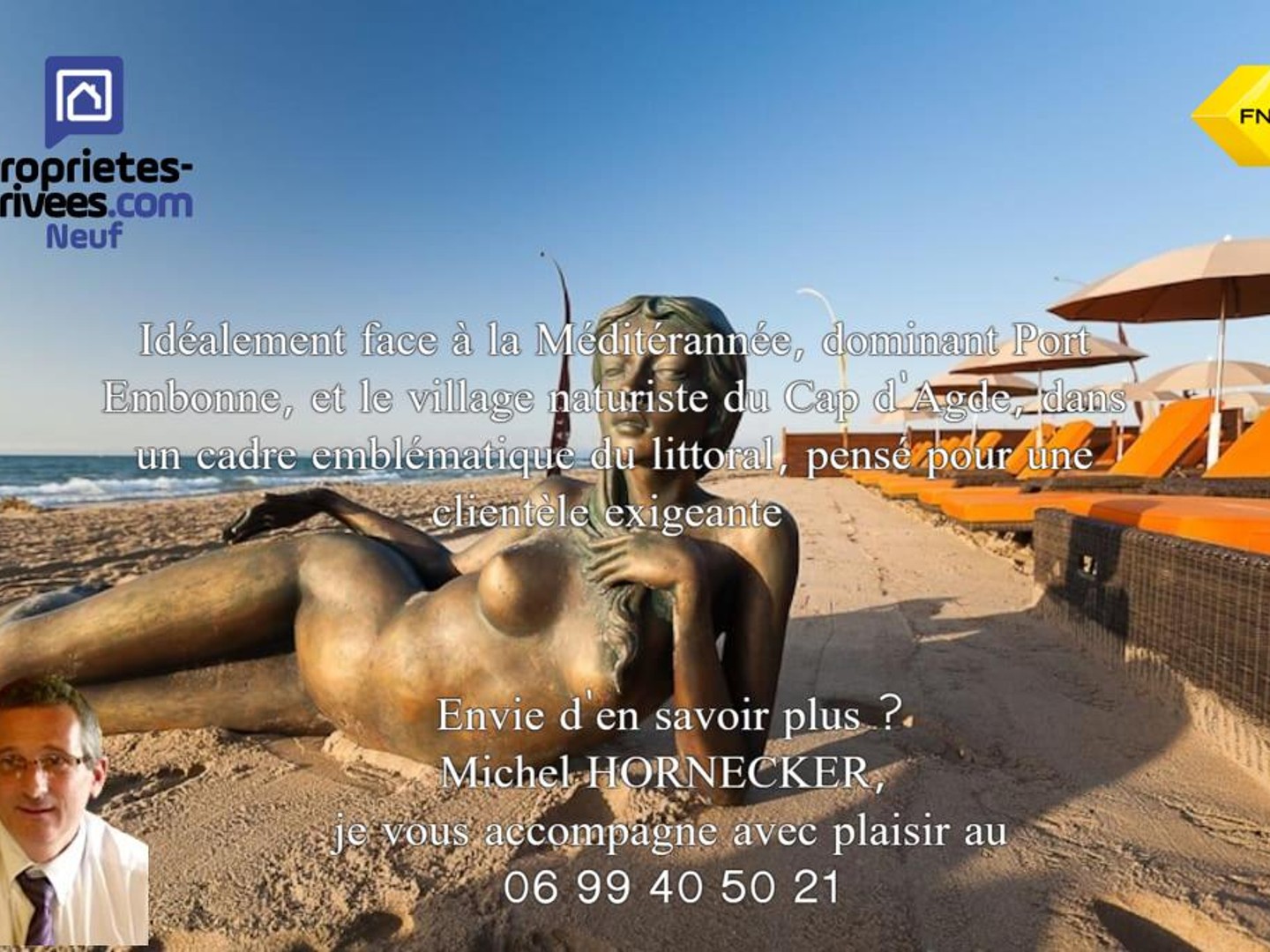 Offrez-vous un T1 élégant en plein coeur du prestigieux village naturiste du Cap d'Agde