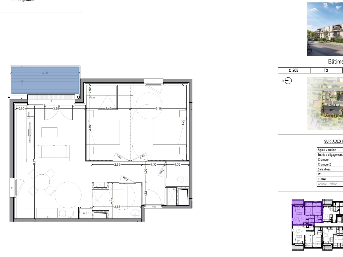 Appartement à vendre - 3 pièces - 61m2 - Cabourg (14390)