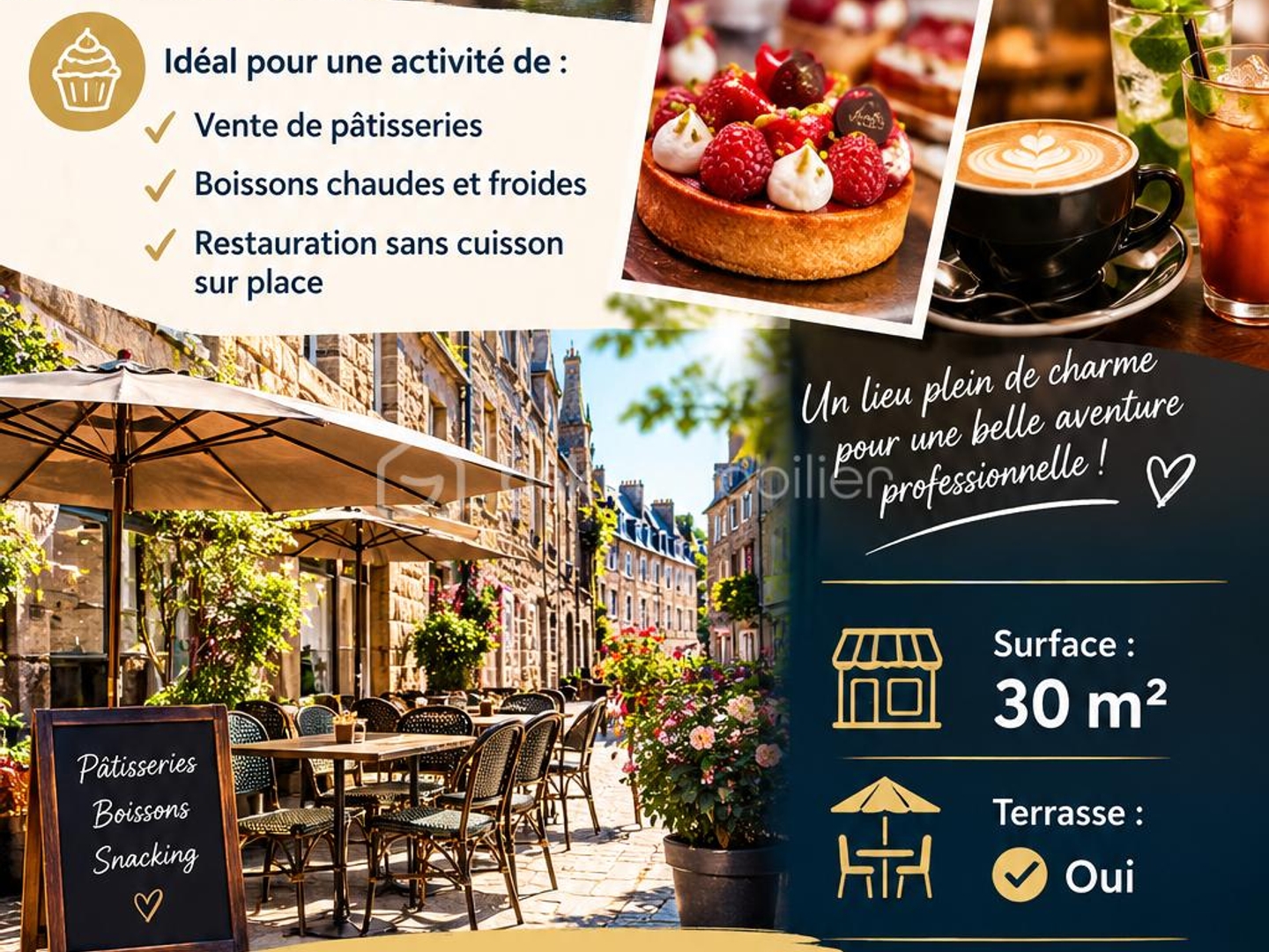 Fonds de commerce 1 pièce 30 m²