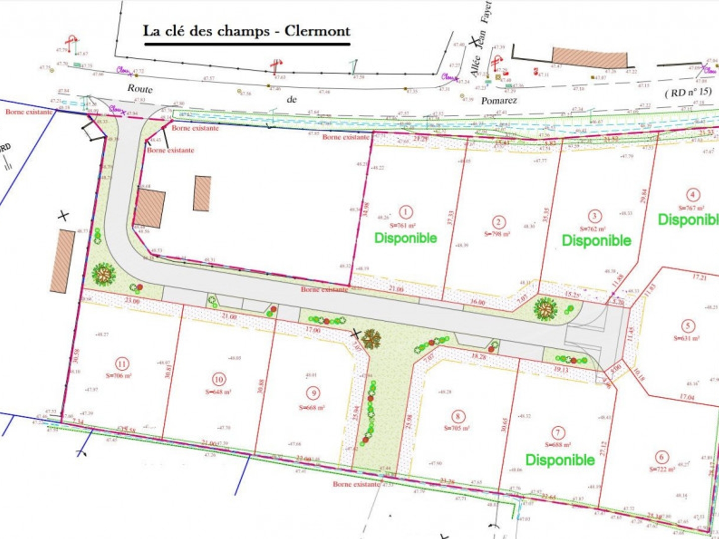 Terrain à vendre - 767m2 - Clermont (40180)