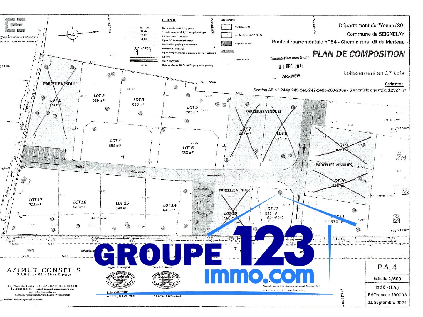 Terrain à vendre - 638m2 - Seignelay (89250)