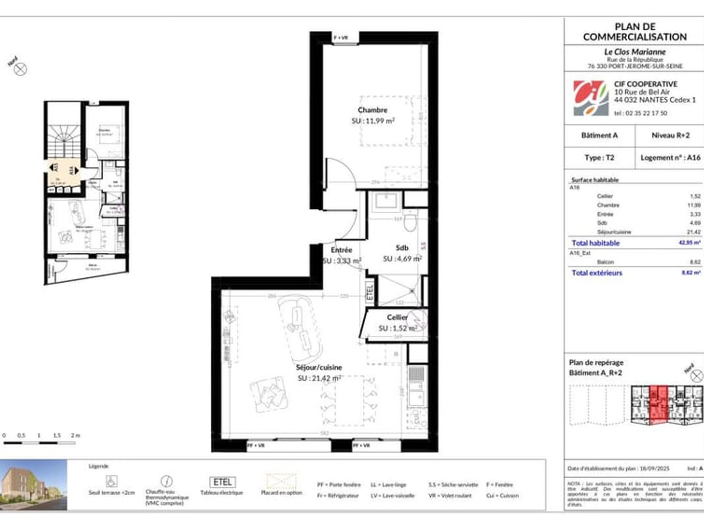 Appartement T2 neuf (le clos marianne) PORT JEROME SUR SEINE - 42.95 m2 147 867 Euros