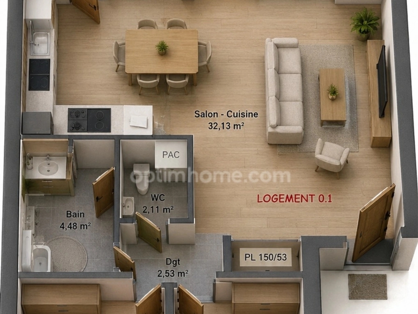 Appartement à vendre - 2 pièces - 65m2 - Cuvry (57420)