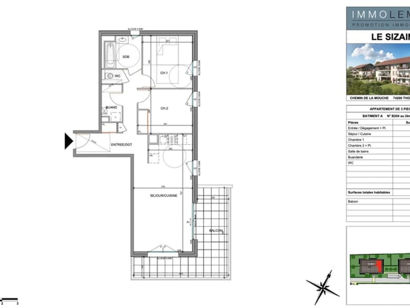 Appartement NEUF T3 en dernier étage - Thonon, LE SIZAIN