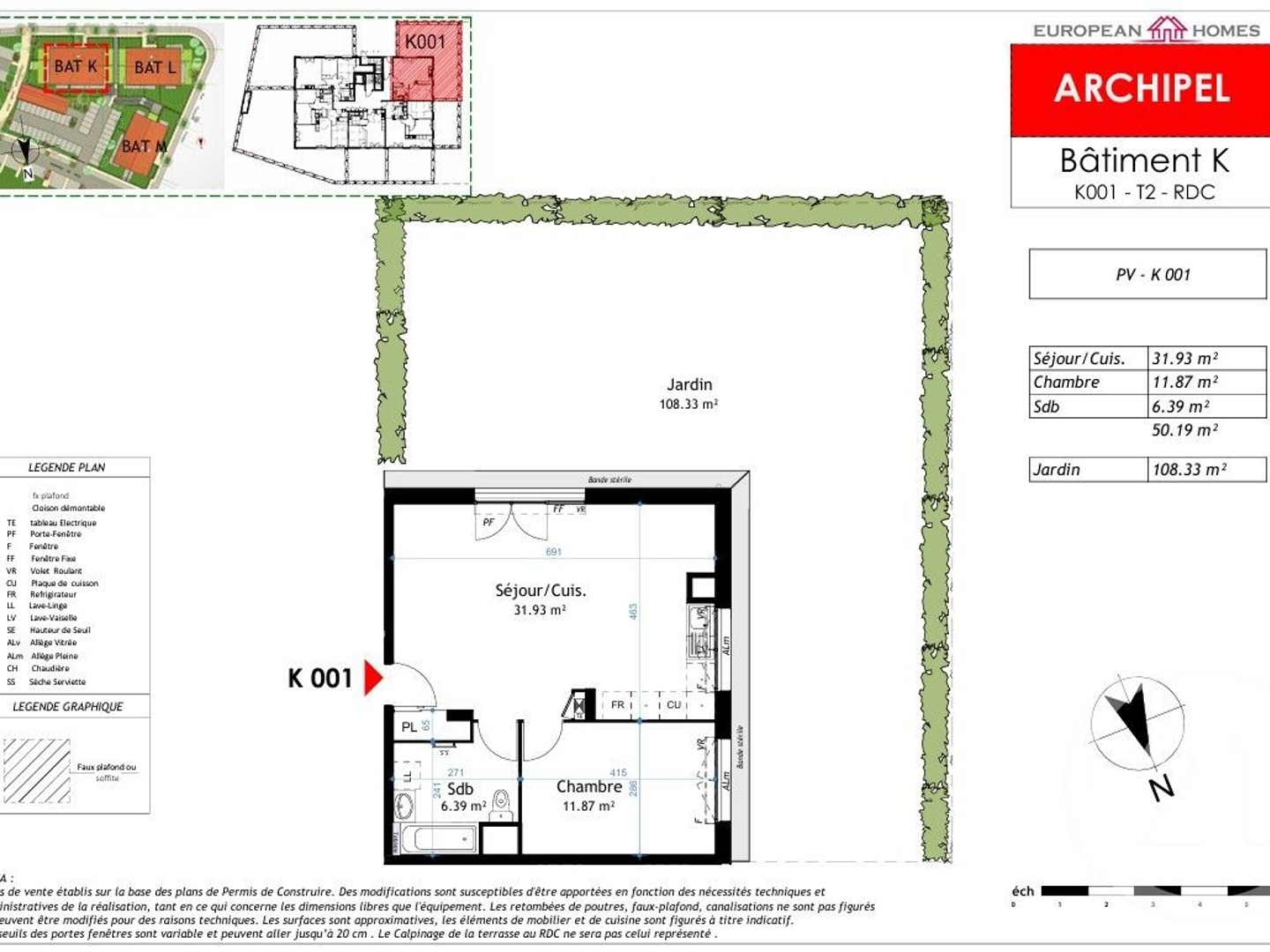 Appartement à vendre - 2 pièces - 50m2 - La Verpillière (38290)