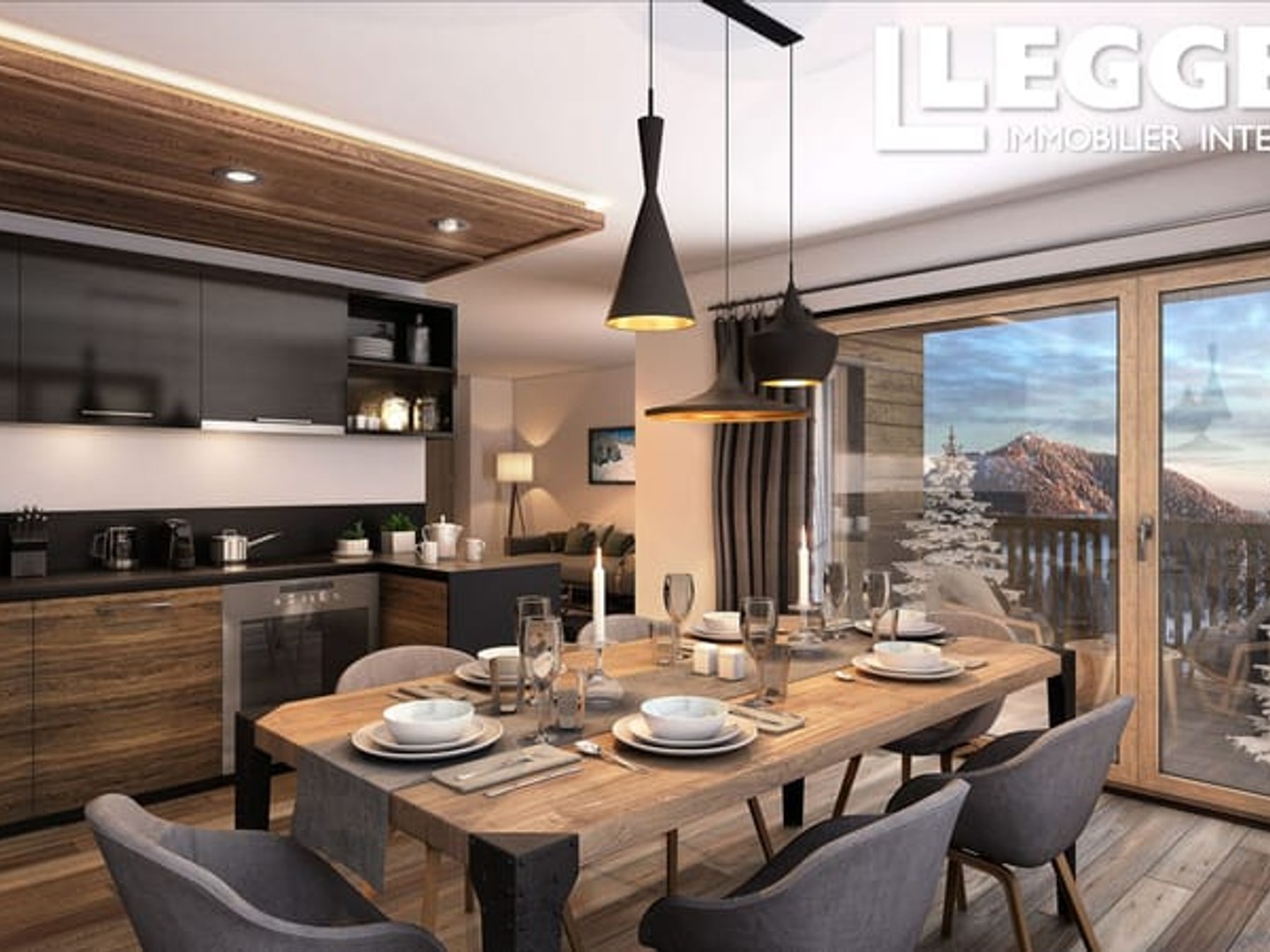 A vendre : T2 cabine de 46m2 avec parking privé, caves et casiers à skis. Livraison mi-2025 situe a Champagny.