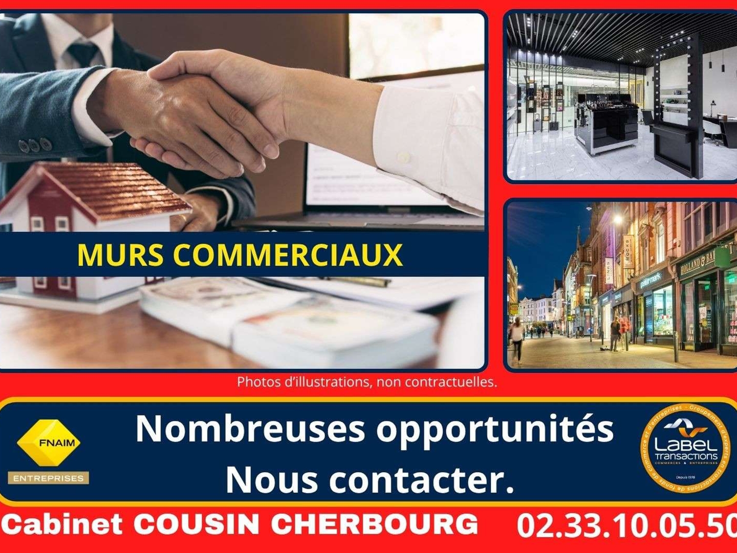 Vente murs commerciaux et appartement à Bricquebec
