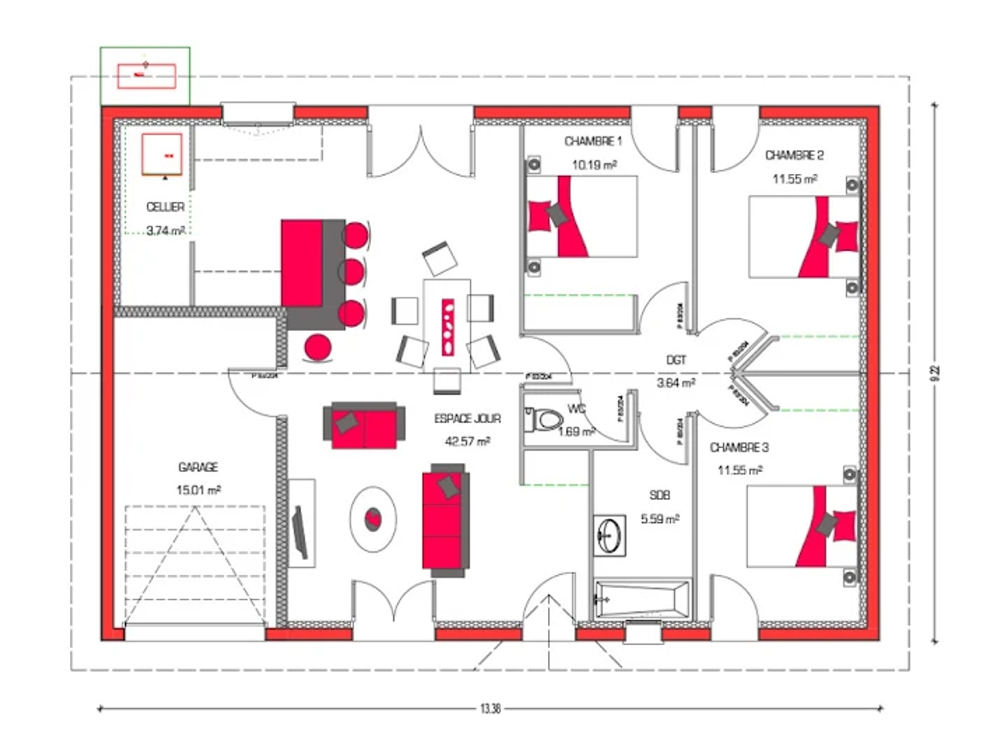 Maison neuve 4 pièces 90 m²