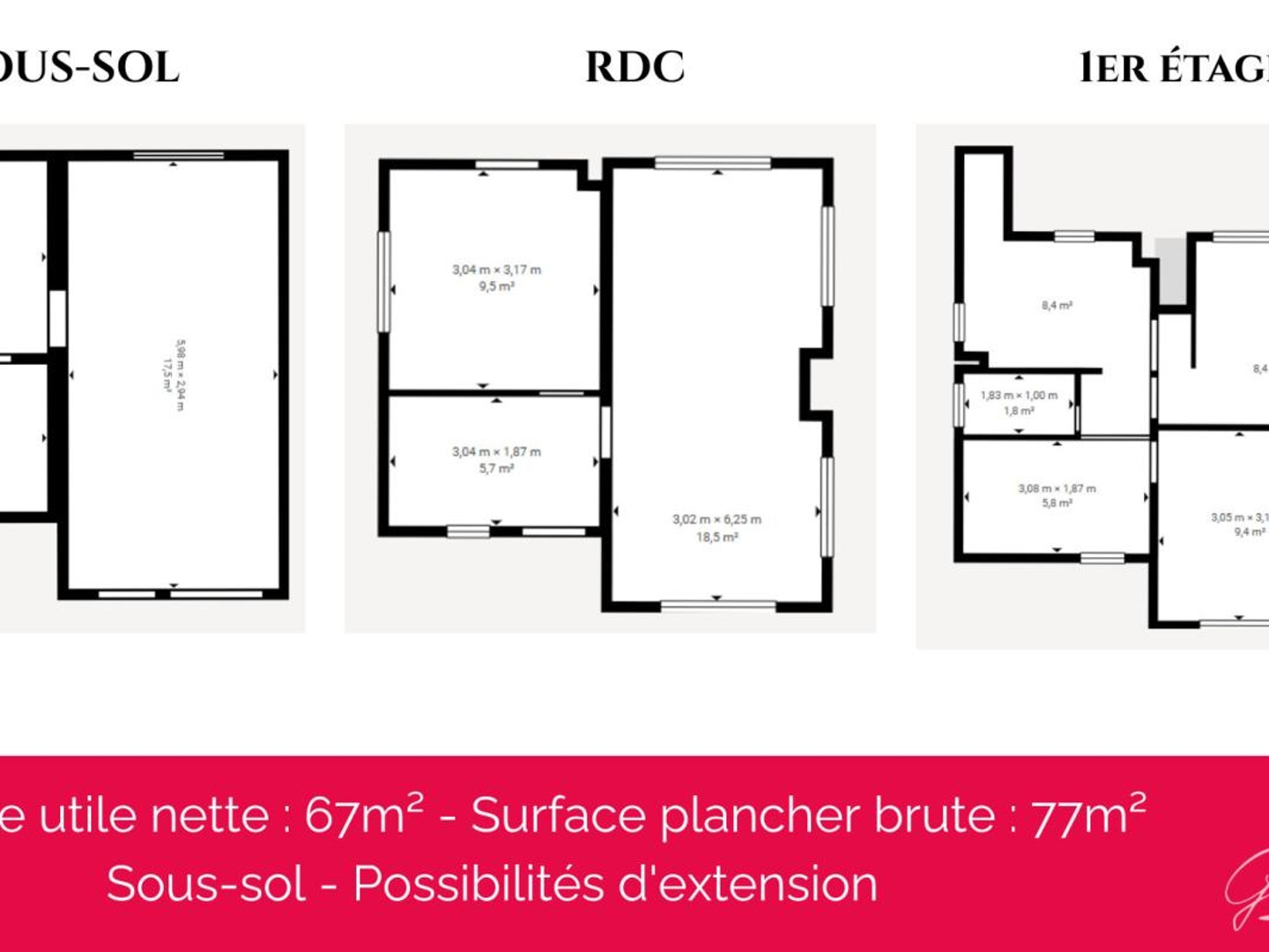 Maison à vendre - 3 pièces - 67m2 - Palaiseau (91120)