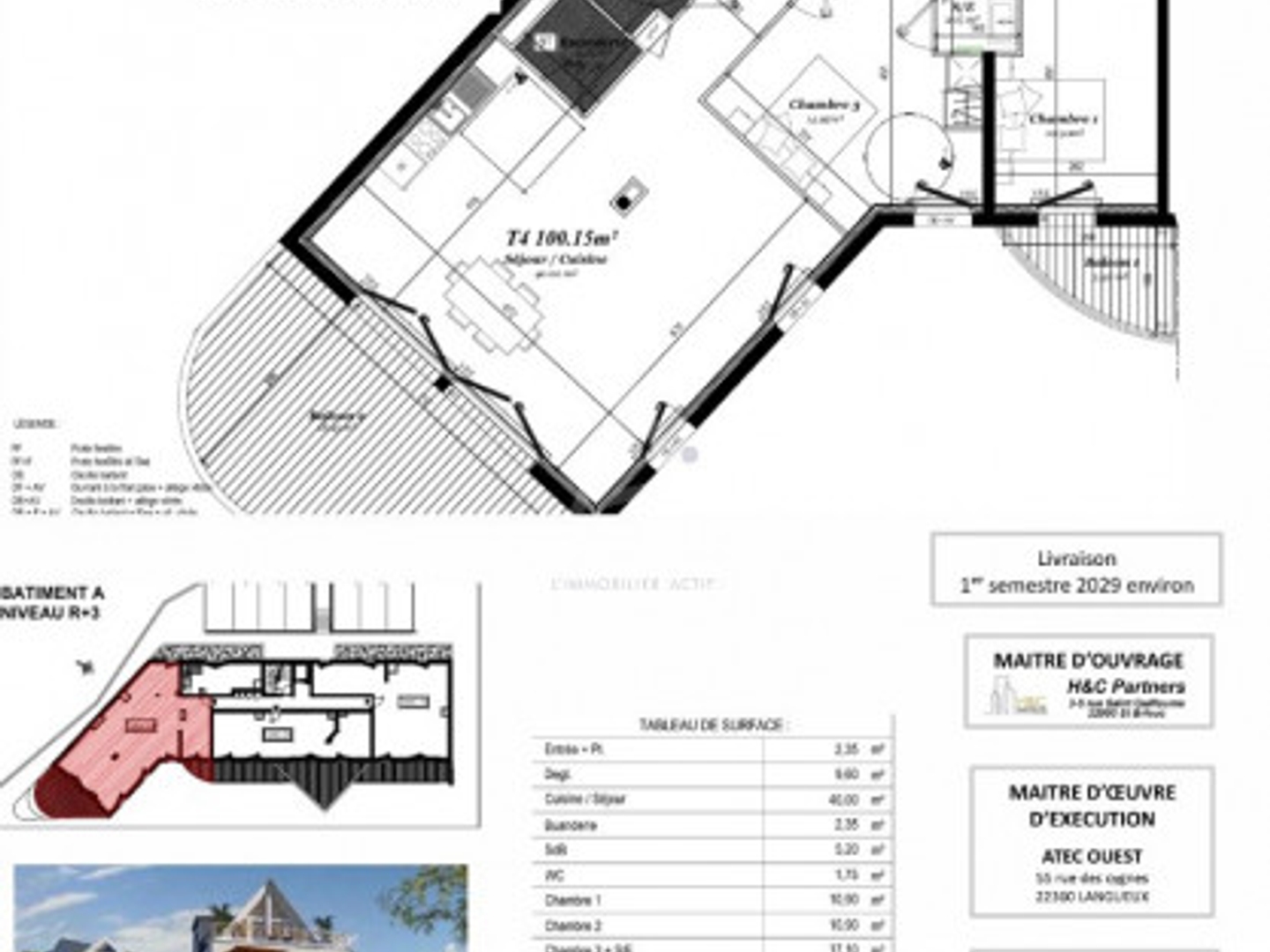 Appartement à vendre - 4 pièces - 100m2 - Pléneuf-Val-André (22370)