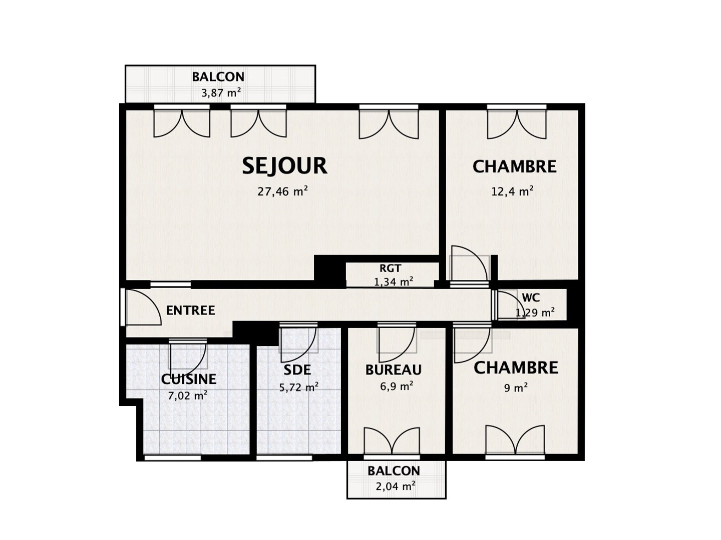 Appartement à vendre - 4 pièces - 81m2 - Hérouville-Saint-... (14200)