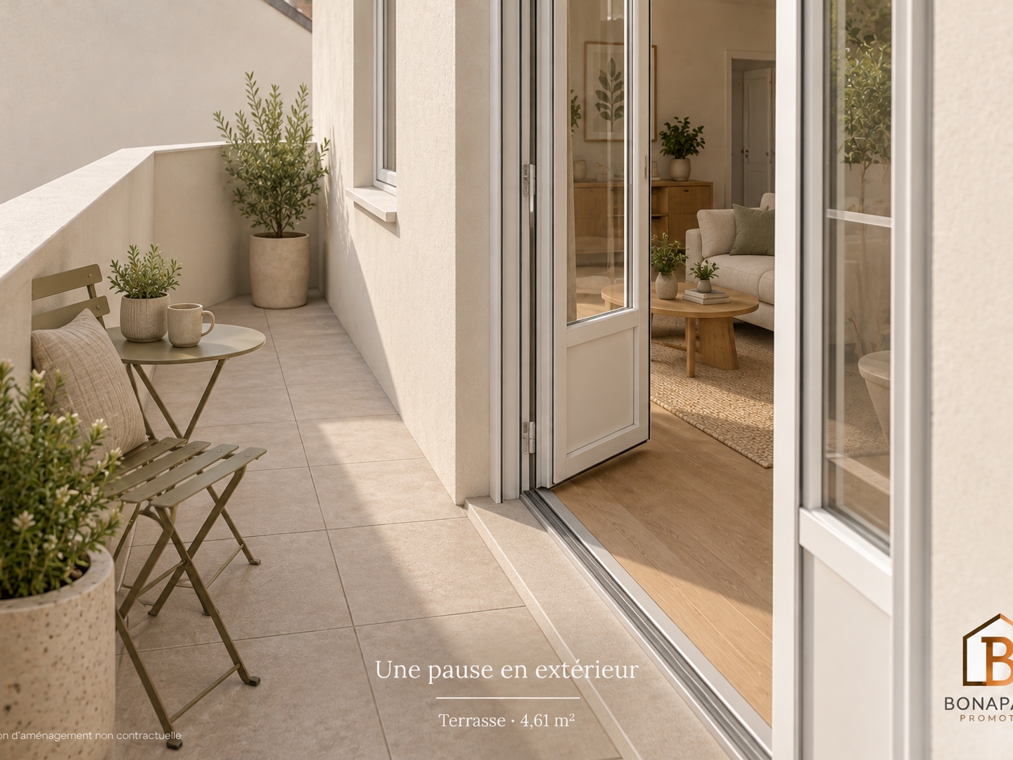 APPARTEMENT 3 PIECES 67M² LIVRE AVEC TERRASSE ET JARDINET ET PARKING