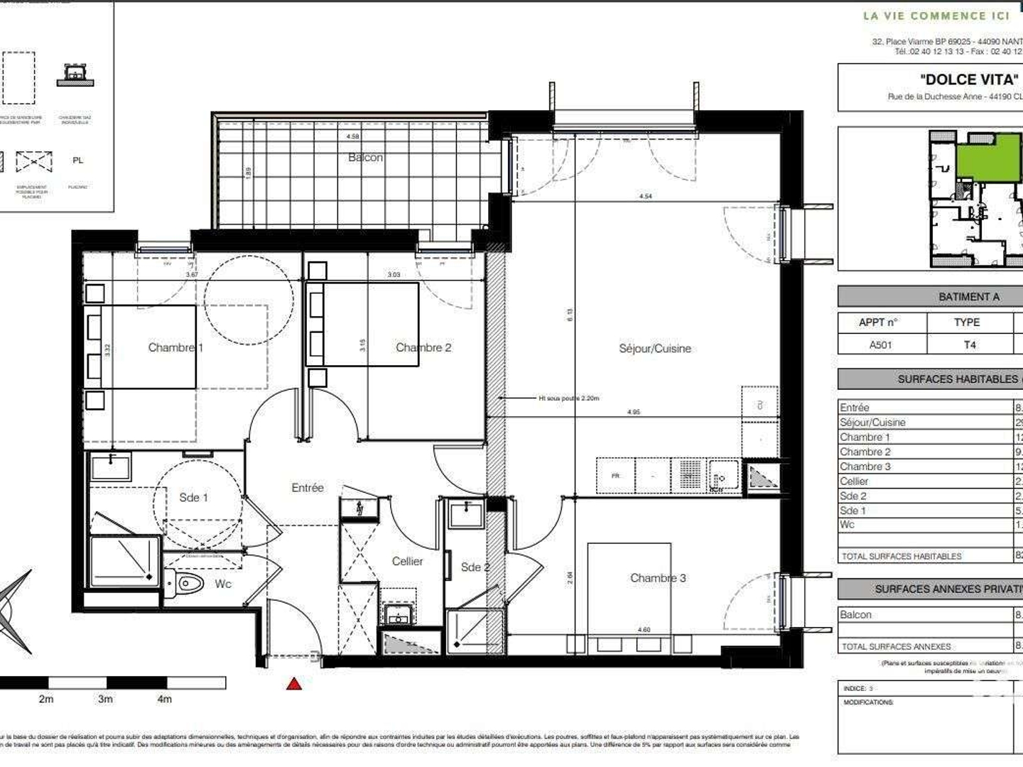 Appartement 4 pièces 82 m²