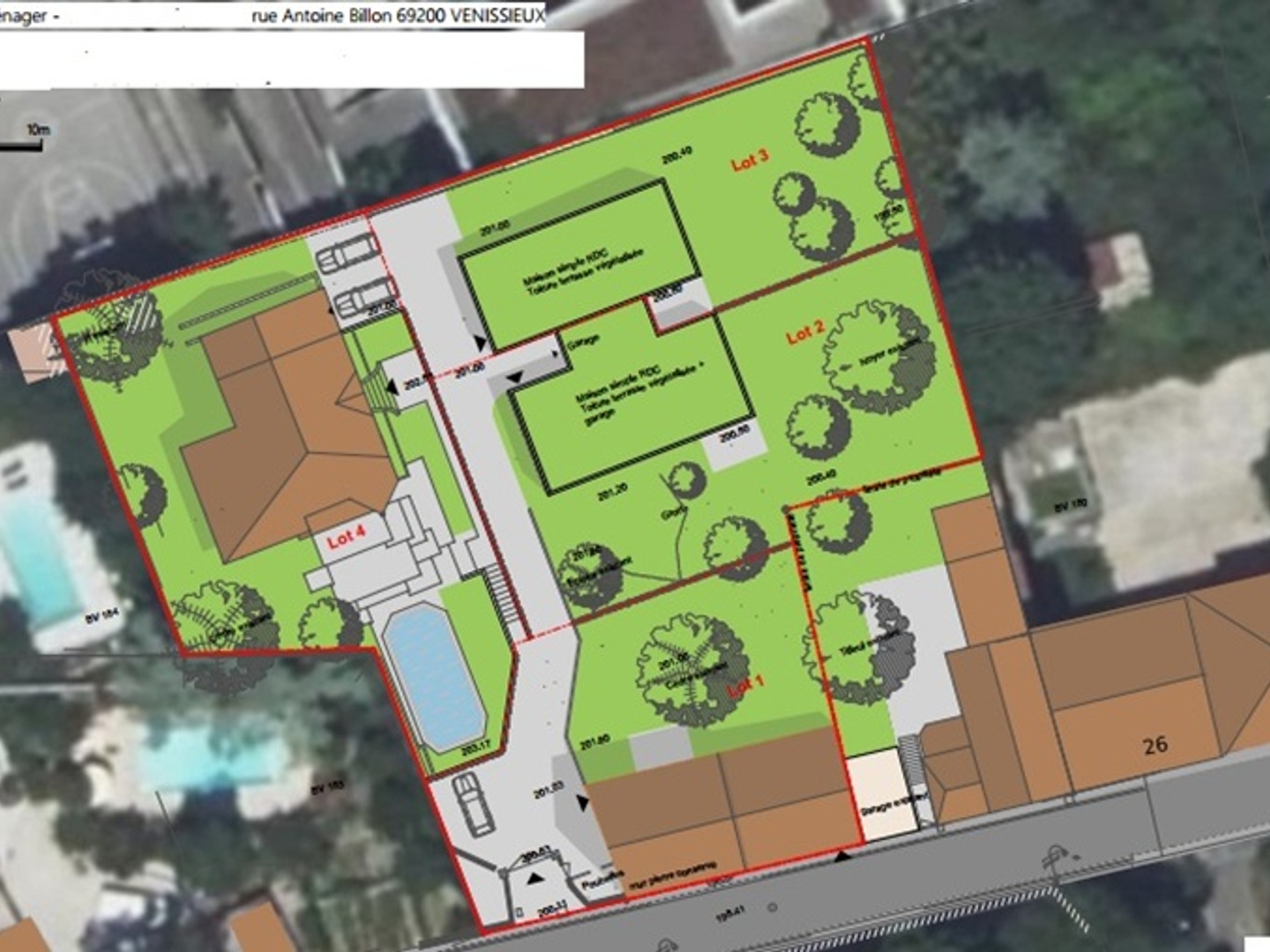 Terrain à vendre - 608m2 - Vénissieux (69200)