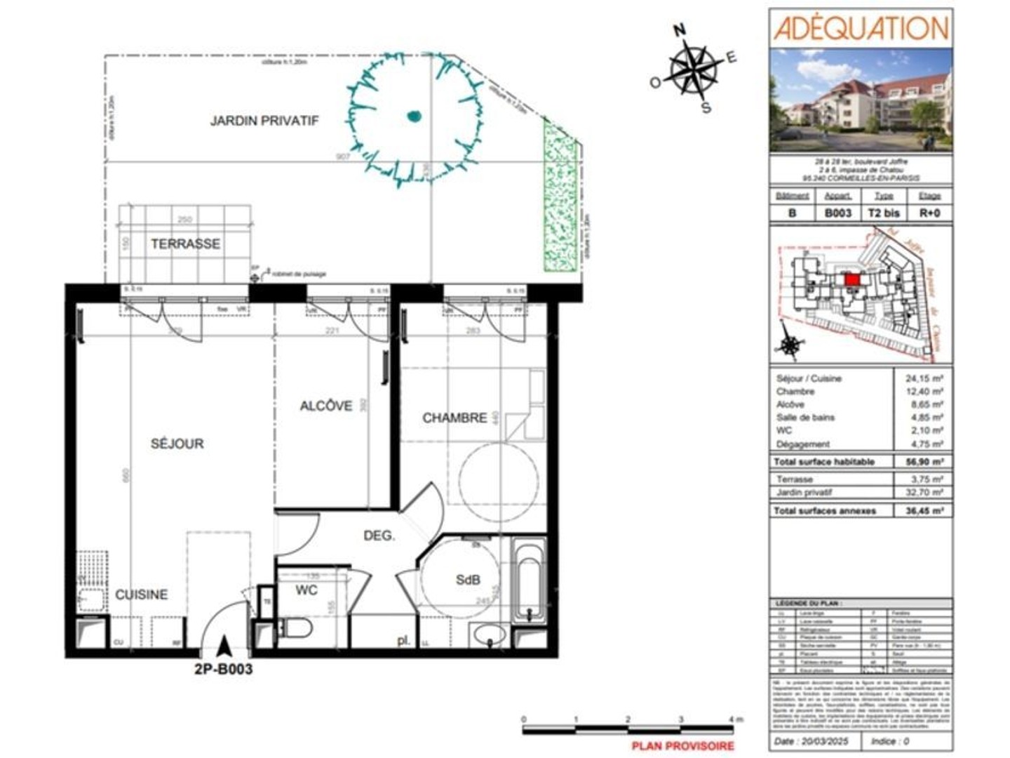 Appartement à vendre - 2 pièces - 57m2 - Cormeilles-En-Par... (95240)