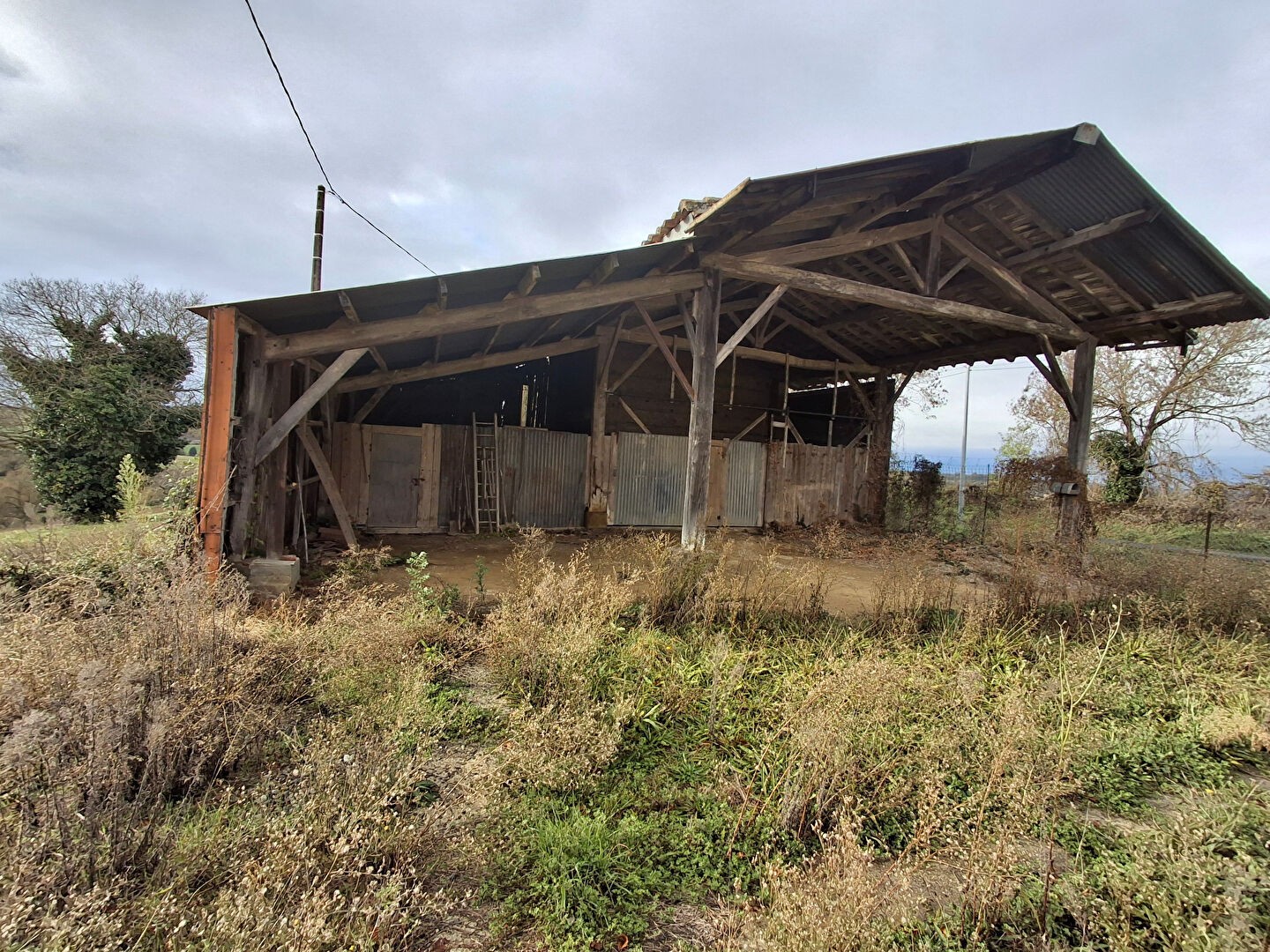 Terrain avec hangar